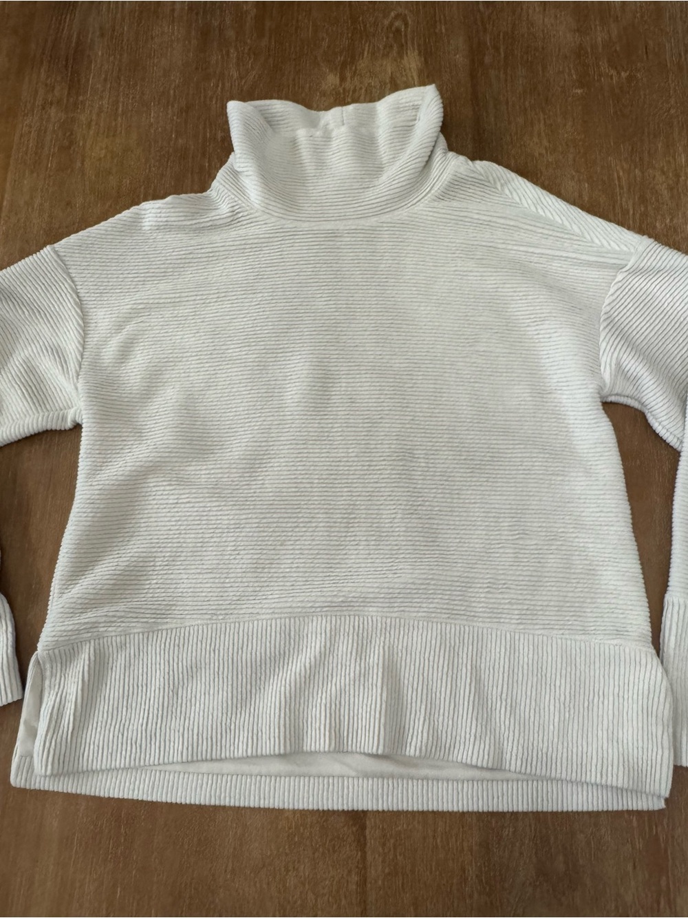 CALIA by Carrie Underwood Cream Ribbed Turtleneck Sweater